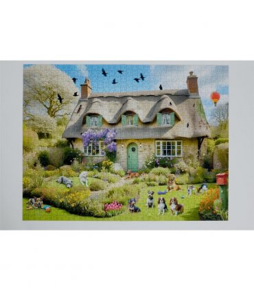 Dogs In A Spring Cottage Garden 1000 Piece Jigsaw