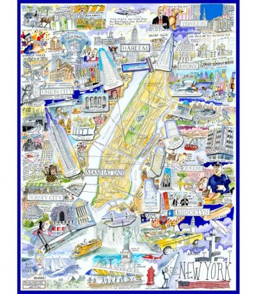 Map of New York City - Tim Bulmer 1000 Piece Jigsaw Puzzle