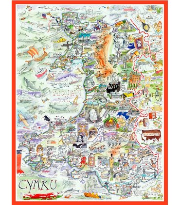 Tim Bulmer 1000 Piece Map of Wales Jigsaw Puzzle