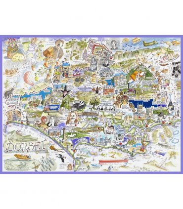 Map of Dorset - Tim Bulmer 1000 Piece Jigsaw Puzzle