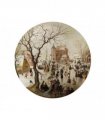 A Winter Scene with Skaters near a Castle - National Gallery 400 Piece Circular Jigsaw Puzzle