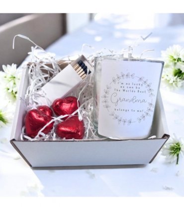 Best Grandma Candle Gift Set | Birthday Gift for Nana | Message Candle For Granny | Mothers Day Hamper UK | Gran Mothers Gift | Mum Gift Box