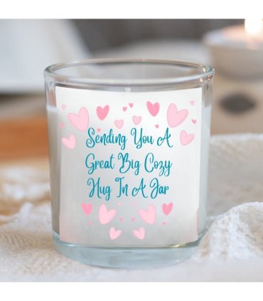 Sending You A Great Big Cozy  Hug In A Jar Candle Gift Set | Best Friend Gift | Scented Candle Gift Box | Message Candle |  Bereavment Gift