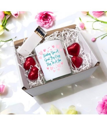 Sending You A Great Big Cozy  Hug In A Jar Candle Gift Set | Best Friend Gift | Scented Candle Gift Box | Message Candle |  Bereavment Gift