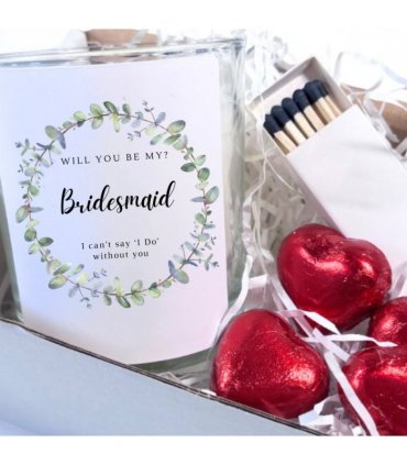 Personalised Will You Be My Bridesmaid? | Glass Jar Candle Gift Set | Wedding Announcement Gift | I Can't Say I Do Without You UK