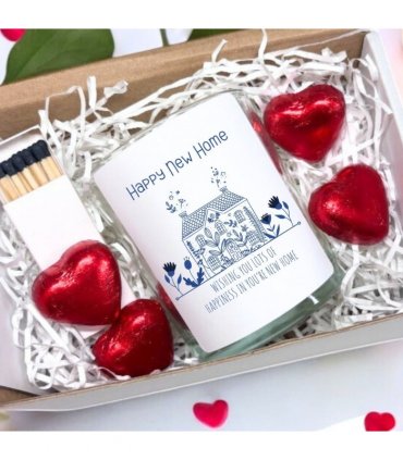 Happy New Home Candle Gift Set | New Home Hamper | New Home candle Gift Box | House Warming Gift | Couples New Home Gift | UK