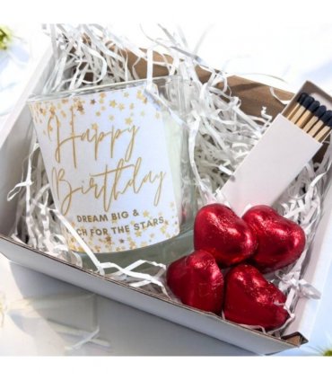Happy Birthday Dream Big Candle Gift Set | Birthday Gift Box For Her | Sisters Birthday Gift | Birthday Gift Hamper | Mums Birthday Gift UK