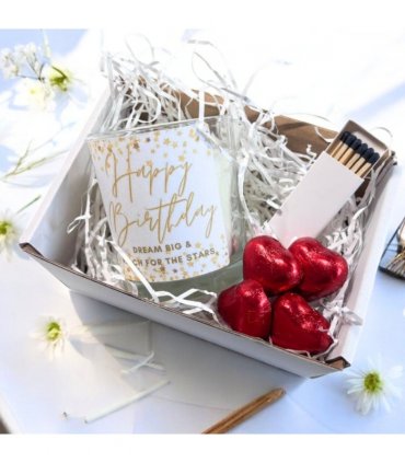 Happy Birthday Dream Big Candle Gift Set | Birthday Gift Box For Her | Sisters Birthday Gift | Birthday Gift Hamper | Mums Birthday Gift UK