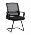 HOMCOM Meeting Office Chair, Mesh Reception Chair with Sled Base, Black