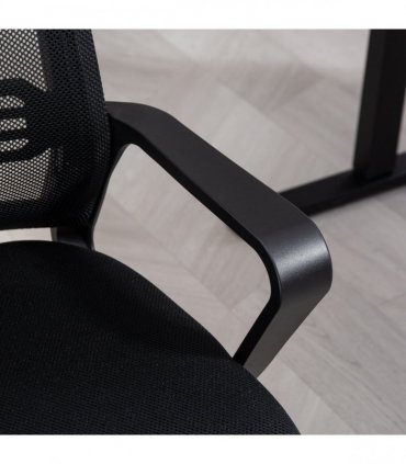 HOMCOM Meeting Office Chair, Mesh Reception Chair with Sled Base, Black