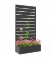 Outsunny Raised Garden Bed with Trellis Standing Patio Planter Box Black