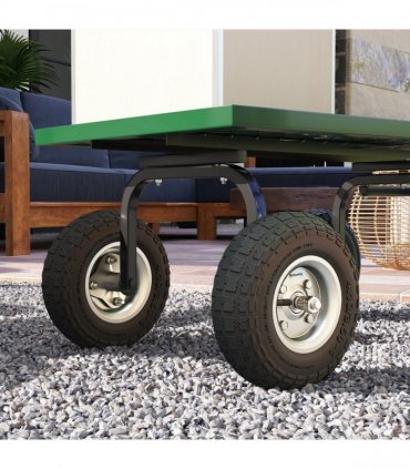 Outsunny Set of Four 10" Pneumatic Wheels for Barn Carts, Garden Cart Black