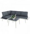 Outsunny 3 Piece Garden Furniture Set with 5-Level Adjustable Lounger, Grey