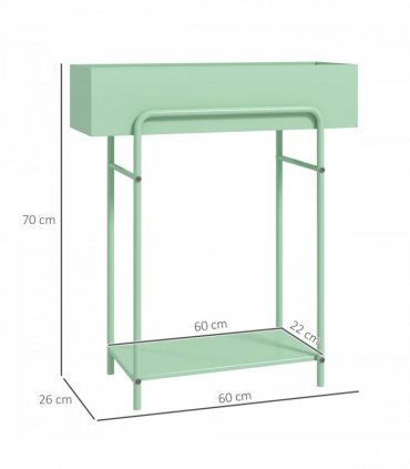 Elegant Green Metal Plant Stand - Two-Tier Design for Versatile Arrangements