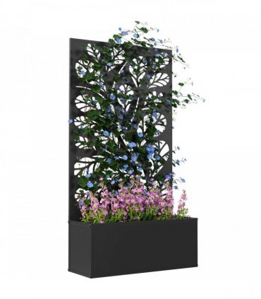 Outsunny Metal Raised Garden Bed with Trellis, Outdoor Elevated Planter Box