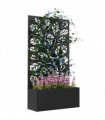 Outsunny Metal Raised Garden Bed with Trellis, Outdoor Elevated Planter Box