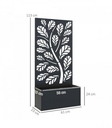 Outsunny Metal Raised Garden Bed with Trellis, Outdoor Elevated Planter Box