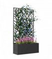 Outsunny Metal Raised Garden Bed with Trellis, Outdoor Elevated Planter Box