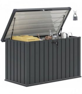 Outsunny 400L Waterproof Metal Outdoor Storage Box with Lock and Keys