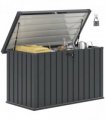 Outsunny 400L Waterproof Metal Outdoor Storage Box with Lock and Keys
