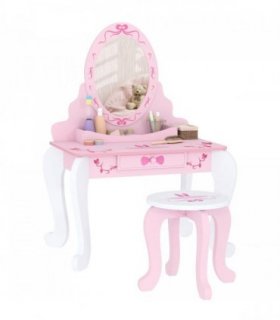Kids' Ballet Print Vanity Set with Storage and Safety Features
