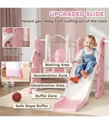 Rabbit-Themed Playground Set - Safe Fun for Kids - Slide, Swing & Climber