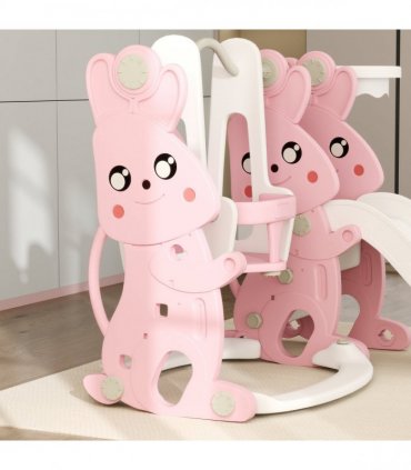Rabbit-Themed Playground Set - Safe Fun for Kids - Slide, Swing & Climber