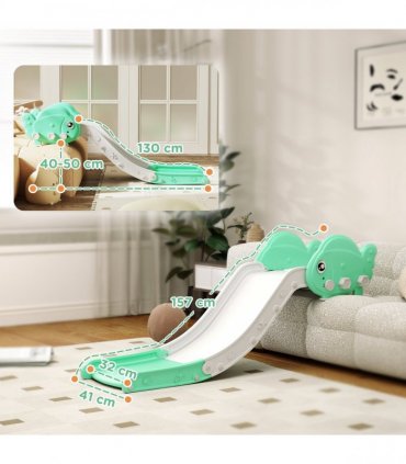 AIYAPLAY Kids Sofa Slide, Toddler Slide with 130cm Extended Length, Green