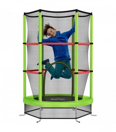 HOMCOM Kids Trampoline Mini Bouncer w/ Enclosure Net for 3-6 Years Green