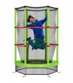 HOMCOM Kids Trampoline Mini Bouncer w/ Enclosure Net for 3-6 Years Green