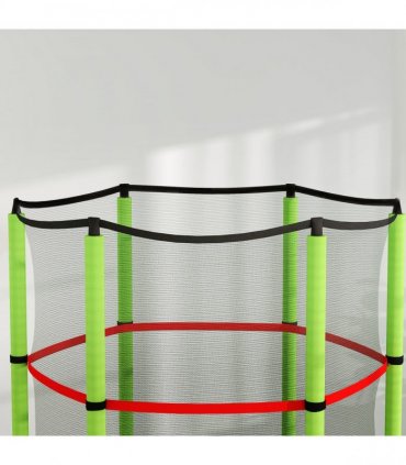 HOMCOM Kids Trampoline Mini Bouncer w/ Enclosure Net for 3-6 Years Green