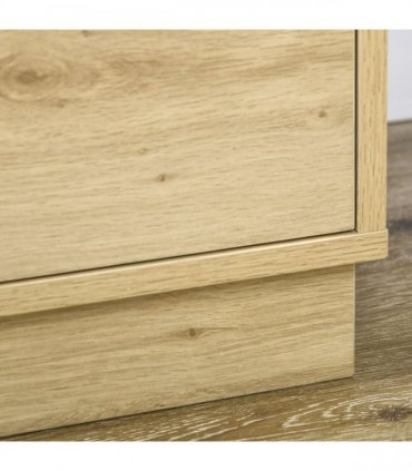 HOMCOM 4 Drawer Dresser, Boho Chest of Drawers Storage Cabinet, Natural