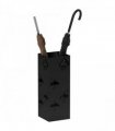 HOMCOM Decorative Umbrella Holder w/ Drip Tray 4 Hooks for Entryway Black