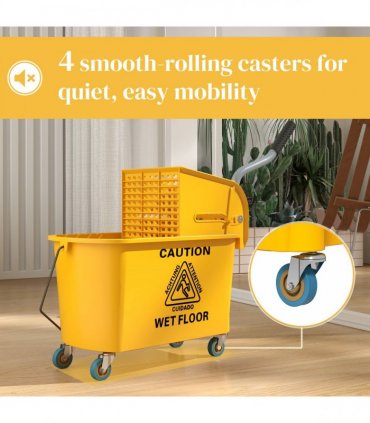 Efficient 20L Mop Bucket with Side Press Wringer for Optimal Cleaning