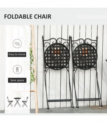Elegant 3-Piece Bistro Set with Mosaic Design for Outdoor Spaces