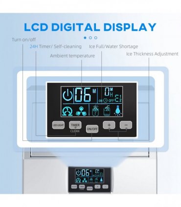HOMCOM Commercial Ice Maker w/ 4kg Ice Storage for Home Restaurant