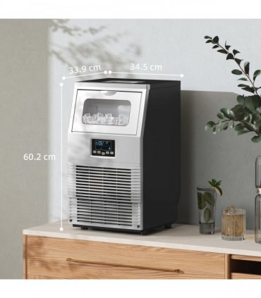 HOMCOM Commercial Ice Maker w/ 4kg Ice Storage for Home Restaurant