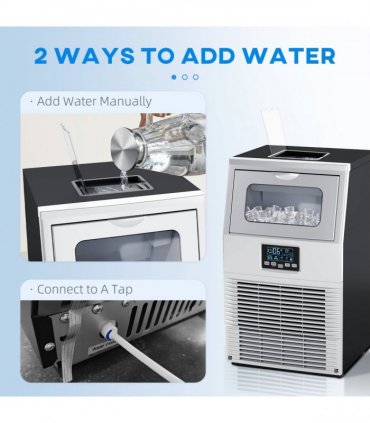 HOMCOM Commercial Ice Maker w/ 4kg Ice Storage for Home Restaurant