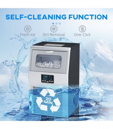 HOMCOM Commercial Ice Maker w/ 4kg Ice Storage for Home Restaurant