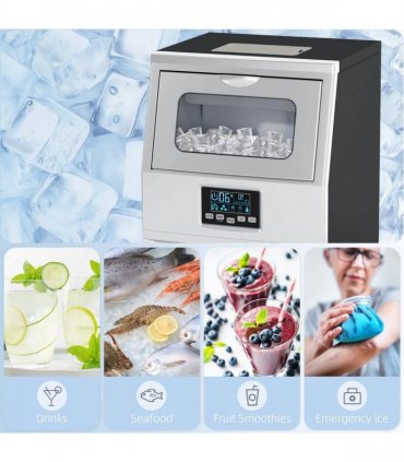 HOMCOM Commercial Ice Maker w/ 4kg Ice Storage for Home Restaurant