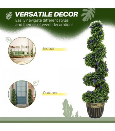 Elegant Spiral Boxwood & Lavender Plant Set – Low Maintenance Decor