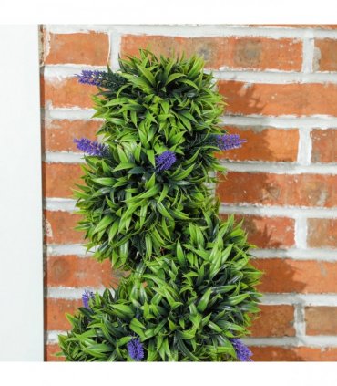 Elegant Spiral Boxwood & Lavender Plant Set – Low Maintenance Decor