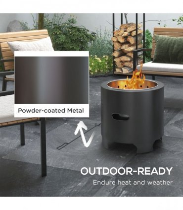 Outdoor Fire Pit with Secondary Combustion System for Clean Burning