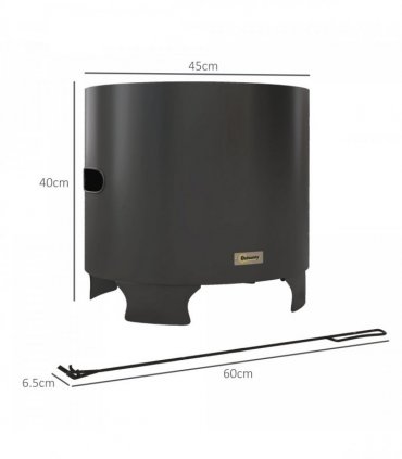 Outdoor Fire Pit with Secondary Combustion System for Clean Burning