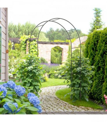 Outsunny Outdoor Garden Arch, Metal Garden Arbor for Climbing Plants