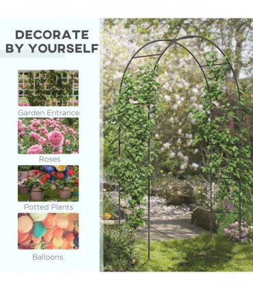 Outsunny Outdoor Garden Arch, Metal Garden Arbor for Climbing Plants