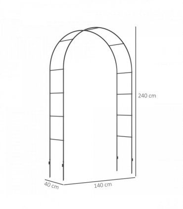 Outsunny Outdoor Garden Arch, Metal Garden Arbor for Climbing Plants