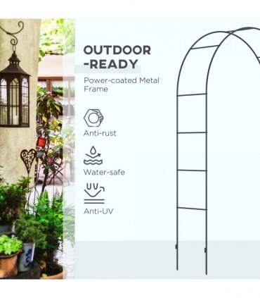 Outsunny Outdoor Garden Arch, Metal Garden Arbor for Climbing Plants