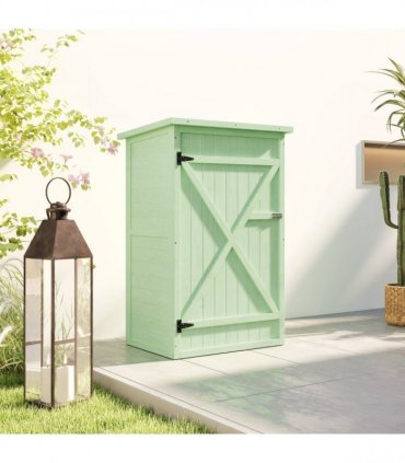 Outsunny Garden Shed Outdoor Tool Storage w/ 2 Shelves 75 x 56 x115cm Green