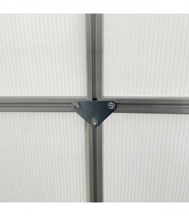 Outsunny Polycarbonate Walk-in Garden Greenhouse w/ Sliding Door Silver Tone